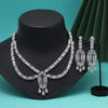 Silver Color American Diamond Necklaces Set (CZN1048SLV)