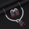 Ruby Color American Diamond Necklaces Set (CZN1049RUBY)