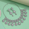 Silver Color American Diamond Necklaces Set (CZN1054SLV)