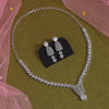 Silver Color American Diamond Necklaces Set (CZN1055SLV)