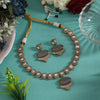 Grey Color Handmade Jaipur American Diamond Necklace With Monalisa Stones (CZN1068GRY)