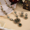 Green Color Premium Quality Moissanite Kundan Necklace Set (CZN1070GRN)