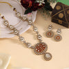 Light Brown Color Premium Quality Moissanite Kundan Necklace Set (CZN1070LBRW)