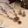 Maroon Color Premium Quality Moissanite Kundan Necklace Set (CZN1070MRN)