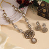 Off White Color Premium Quality Moissanite Kundan Necklace Set (CZN1070OWHT)