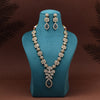 Blue Color Premium Quality Handmade In Jaipur Brass Ad & Monalisa Stone Necklace Set (CZN1071BLU)