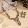 Grey Color Premium Quality Handmade In Jaipur Brass Ad & Monalisa Stone Necklace Set (CZN1071GRY)