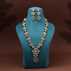 Grey Color Premium Quality Handmade In Jaipur Brass Ad & Monalisa Stone Necklace Set (CZN1071GRY)