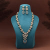 Sky Blue Color Premium Quality Handmade In Jaipur Brass Ad & Monalisa Stone Necklace Set (CZN1071SBLU)