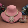 Pink Color Premium Quality Hasli Style Handmade Ad & Monalisa Stone Necklace Set (CZN1072PNK)