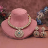 Rama Green Color Premium Quality Hasli Style Handmade Ad & Monalisa Stone Necklace Set (CZN1072RGRN)