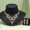 Green Color American Diamond Necklaces Set