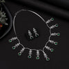 Green Color American Diamond Necklaces Set