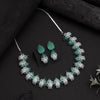 Pista Green Color American Diamond Necklaces Set