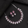 Pink Color American Diamond Necklaces Set