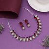 Ruby Color American Diamond Necklaces Set