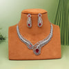 Ruby Color American Diamond Necklaces Set