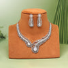 Silver Color American Diamond Necklaces Set