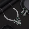 Green Color American Diamond Necklaces Set