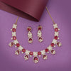 Ruby Color American Diamond Necklaces Set