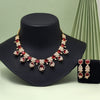 Ruby Color American Diamond Necklaces Set