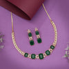 Green Color American Diamond Necklaces Set