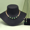 Green Color American Diamond Necklaces Set