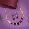 Purple Color American Diamond Necklaces Set