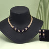 Purple Color American Diamond Necklaces Set