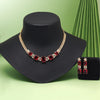 Ruby Color American Diamond Necklaces Set