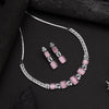 Pink Color American Diamond Necklaces Set