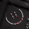 Ruby Color American Diamond Necklaces Set