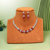 Ruby Color American Diamond Necklaces Set