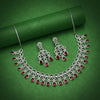 Ruby Color American Diamond Necklaces Set