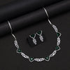 Green Color American Diamond Necklaces Set