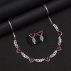 Ruby Color American Diamond Necklaces Set