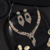 Green Color American Diamond Necklaces Set