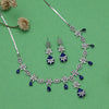 Blue Color American Diamond Necklaces Set