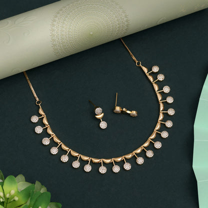 White Color American Diamond Necklace Set For Beautiful Bridal And Formal Moments