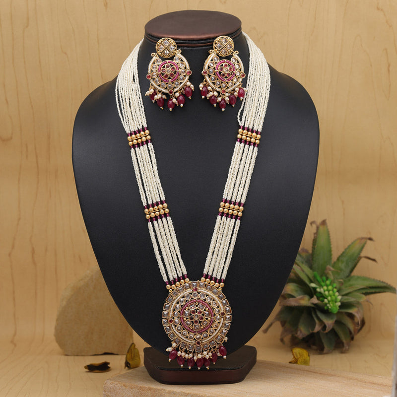 Rani Color American Diamond Long Necklace Set (CZN916RNI)