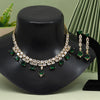 Green Color American Diamond Necklace Set (CZN921GRN)