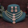 Pink Color American Diamond Necklace Set (CZN925PNK)