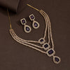 Purple Color American Diamond Necklace Set (CZN925PRP)