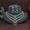 Purple Color American Diamond Necklace Set (CZN925PRP)