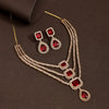 Ruby Color American Diamond Necklace Set (CZN925RUBY)