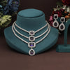 Purple Color American Diamond Necklace Set (CZN926PRP)