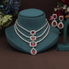 Ruby Color American Diamond Necklace Set (CZN926RUBY)