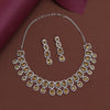 Lemon Yellow Color American Diamond Necklace Set (CZN932LYLW)
