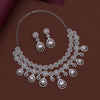 Silver Color American Diamond Necklace Set (CZN934SLV)