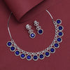 Blue Color American Diamond Necklace Set (CZN935BLU)